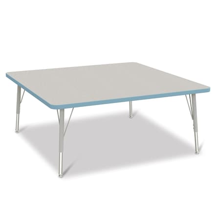 Jonti-Craft Berries Square Activity Table, 48 in. x 48 in., E-height, Freckled Gray/Coastal Blue/Gray 6418JCE131